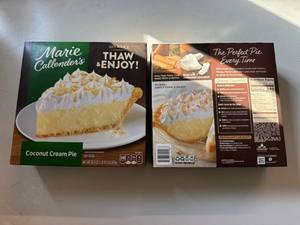 lot 162 image: DD. 2x 30.3oz Marie Callenders Coconut Cream Pie