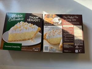 lot 163 image: DD. 2x 30.3oz Marie Callenders Coconut Cream Pie