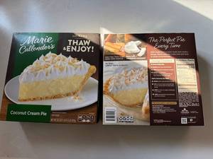 lot 165 image: DD. 2x 30.3oz Marie Callenders Coconut Cream Pie