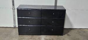 lot 6 image: Pair of MCM Millennium 3-Drawer Black End Tables 30x16x24 Inch