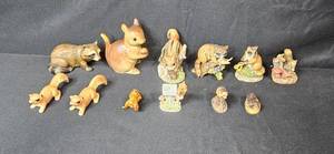 lot 49 image: Collection of Woodland Animal Porcelain Figurines Including Raccoons and Squirrels