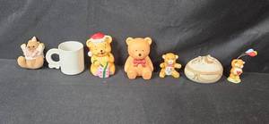 lot 50 image: Collection of Assorted Bear Figurines and Trinket Box
