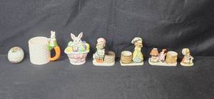 lot 51 image: Lot of Vintage Porcelain Easter and Little Larkins Figurines and Holders