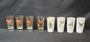 lot 91 image: Set of Vintage Wildlife Drinking Glasses with Bird Designs