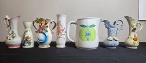 lot 108 image: Collection of Decorative Mini Pitchers and Vases, Mixed Vintage Styles