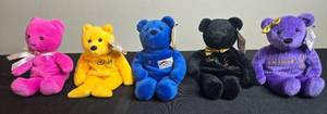 lot 110 image: Set of Collectible Plush Bears Inc Pajama Fun Bear Goldn Bears Salvinos Bammers