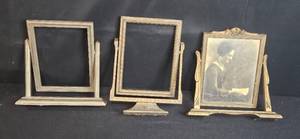 lot 131 image: Set of Vintage Swivel Dresser Top Picture Frames