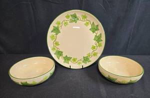 lot 182 image: Franciscan Ivy Pattern Dinner Plate and Bowls Set - display not inc