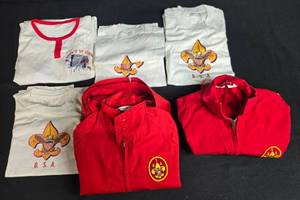 lot 191 image: Vintage Boy Scouts of America BSA Shirts and Red Jackets Collection