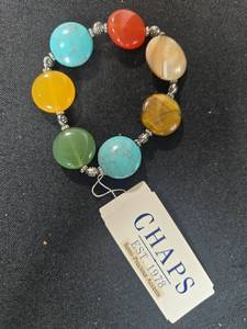 lot 204 image: CHAPS Semi-Precious Accents Stretch Bead Bracelet