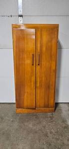 lot 227 image: Wooden Storage Cabinet with Shelves 64x30x13 Inches