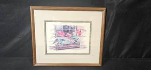 lot 252 image: Jean Haefele Signed Limited Edition Print Lunch Box Framed 18x22