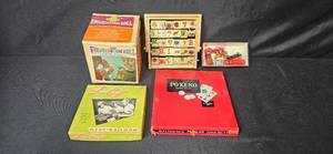 lot 316 image: Vintage Games and Toys Collection with Po-Ke-No, Frustration Ball, Loop Craft, ABC Board and Die-Cast Vehicles
