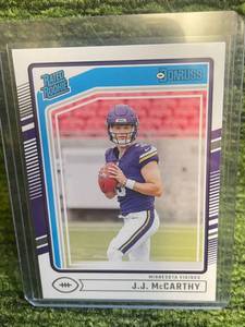 lot 19 image: 2024 Donruss Rated Rookies J.J. McCarthy Rookie Card