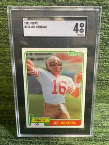 lot 16 image: 1981 Topps Joe Montana Rookie Card Graded SGC 4