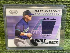 lot 52 image: 2002 Leaf Shirt Off My Back Jersey Relic Matt Williams