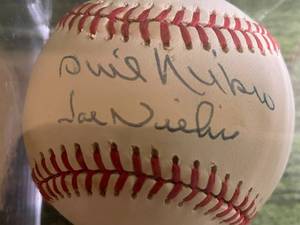 lot 64 image: Phil and Joe Niekro Autograph Baseball nice ball