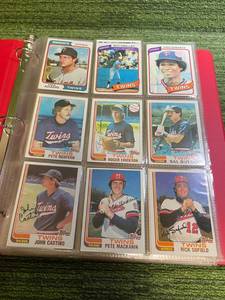 lot 94 image: Book of 80s-90s Twins cards Over 100 Different cards