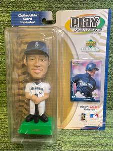 lot 96 image: 2001 MLB Edition Upper Deck Play Makers Ichiro Suzuki Bobble Head
