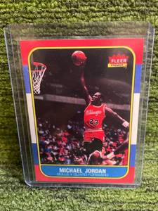 lot 111 image: 1986 Fleer Michael Jordan Rookie Reprint