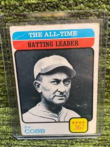 lot 147 image: 1973 Topps All-Time Batting Leaders Ty Cobb (Poor Condition)