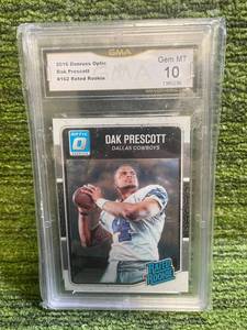 lot 158 image: 2016 Donruss Optic Dak Prescott Rookie Graded 10