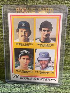 lot 179 image: 1978 Topps Rookie Shortstop Paul Molitor Rookie Card