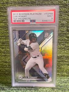 lot 181 image: 2019 Bowman Platinum Luis Robert PSA Graded Mint 9