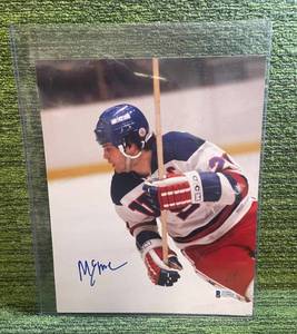 lot 205 image: Mike Ervione (Miracle on Ice Captain)  Autographed 8 x 10 Photo with (BAS) Beckett Authenticity
