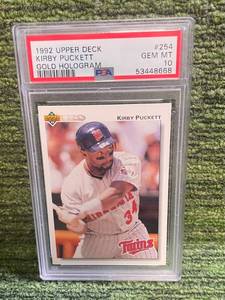 lot 209 image: 1992 Upper Deck Kirby Puckett PSA Graded Gem Mint 10