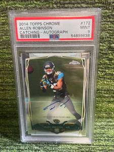 lot 210 image: 2014 Topps Chrome Rookie Auto Allen Robinson PSA Graded 9