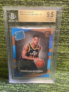 lot 213 image: 2017-18 Donruss Donovan Mitchell Rookie Graded BGS 9.5