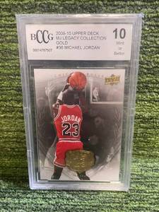 lot 214 image: 2009-10 Upper Deck MJ Legacy Collection Michael Jordan BCCG Graded 10