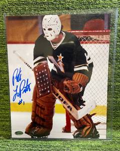 lot 204 image: North Stars Pete Lopresti Autographed 8 x 10 Photo with Authenticity