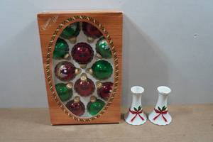 lot 187 image: Christmas Ornaments and Candle Holders