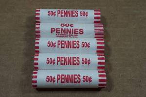 lot 194 image: 5 Rolls of Pennies