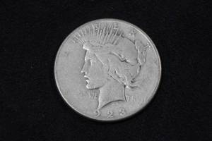 lot 5 image: 1923-S US Peace Silver Dollar Coin