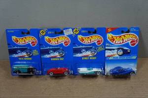 lot 36 image: 4 Hot Wheels - 40s Woodie, Auburn 852, Street Beast, Pearl Driver