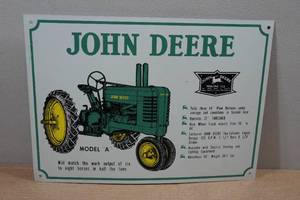 lot 121 image: Vintage Style John Deere Metal Sign