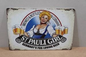 lot 125 image: Vintage Style St. Pauli Girl Metal Sign