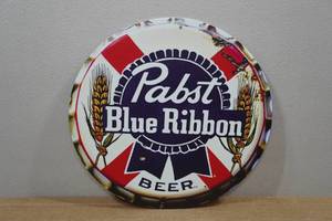 lot 127 image: Pabst Blue Ribbon Beer Metal Sign
