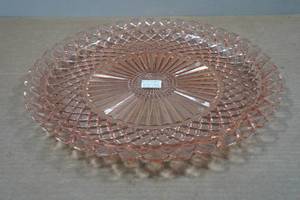 lot 167 image: Waterford Depression Glass Pink Platter
