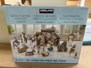 lot 45 image: Kirkland Hand Painted Nativity - MSRP $99