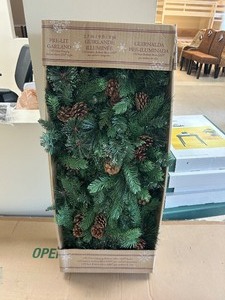 lot 52 image: 9 Pre-Lit LED With Twinkle Artificial Garland - MSRP $60