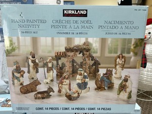 lot 59 image: Kirkland Hand Painted Nativity - MSRP $99