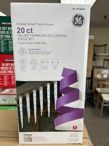 lot 60 image: GE Twinkling Ice Crystals 20ct - MSRP $50