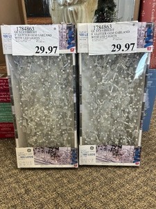 lot 76 image: (2) GE Staybright 9 Glitter Garland - MSRP $60