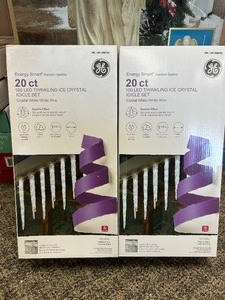 lot 85 image: (2) GE Twinkling Ice Crystals 20ct - MSRP $100