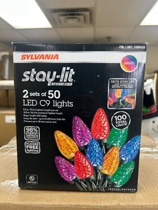 lot 126 image: Stay-Lit 2 sets of 50 LED C9 Lights