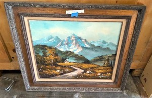 lot 33 image: 32x28 Alps landscape painting